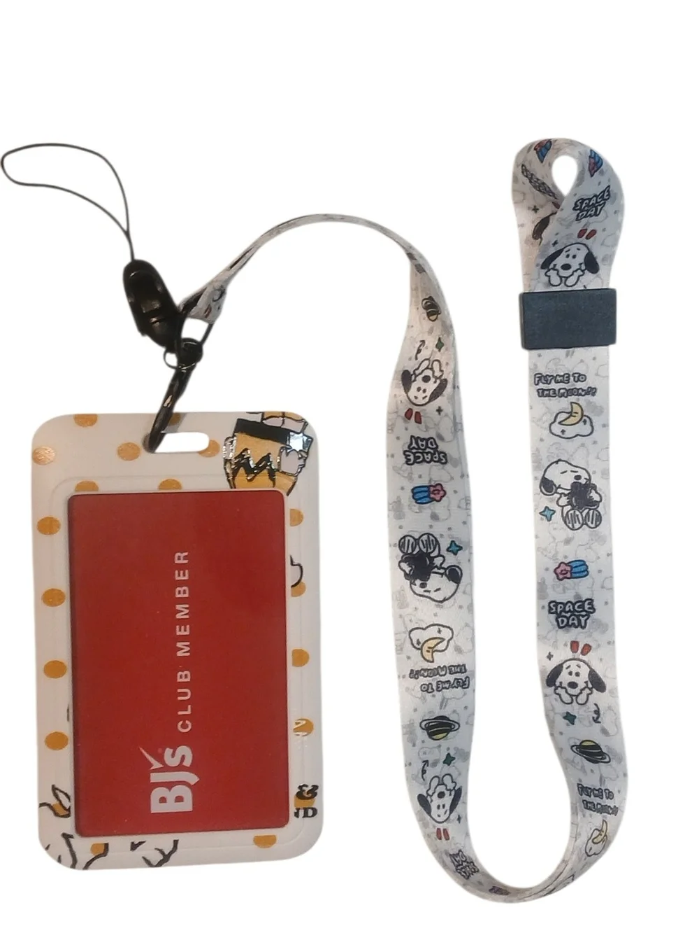 Peanuts - NWT, Snoopy & Charlie Brown Lanyard, Adjustable Strap, See Thru ID...
